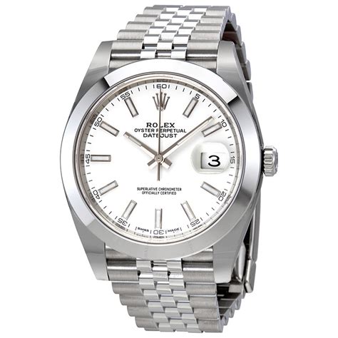 white rolex watch mens|rolex datejust 41mm white dial.